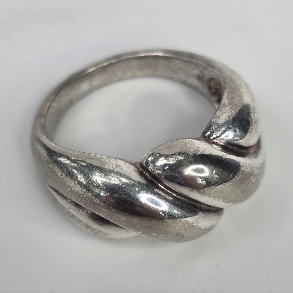 Vintage Sterling Silver 925 Twisted Bypass Ring Size 7 Statement 5.3g - Picture 2 of 12